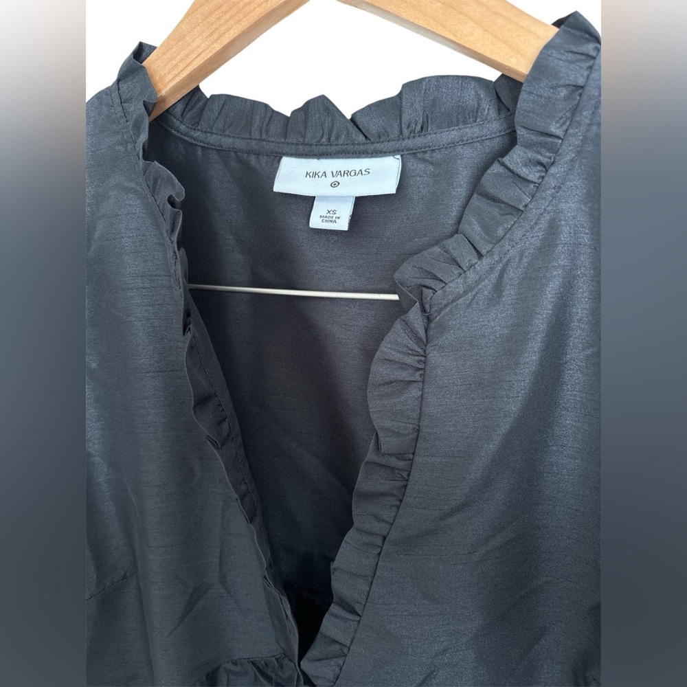 Kika Vargas Black High Low Dress with Puff Sleeves, size XS, can fit size S too - Picture 5 of 6